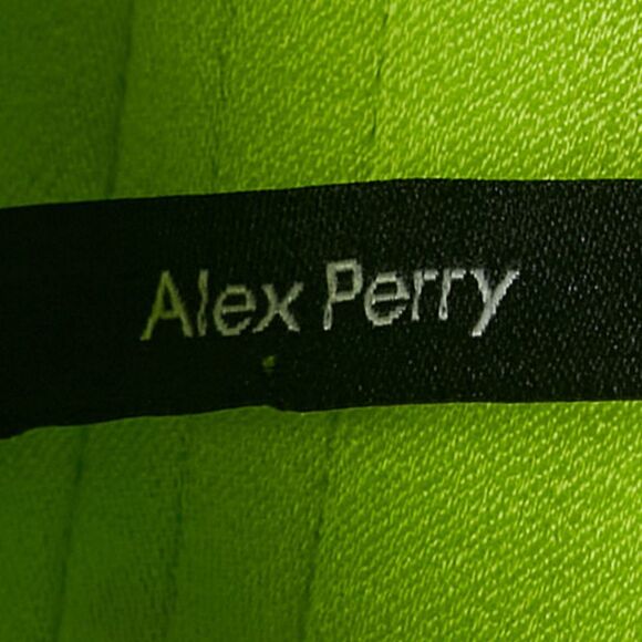 Alex Perry Lime Green Velvet Cut-Out Detail One Shoulder Maxi Dress M